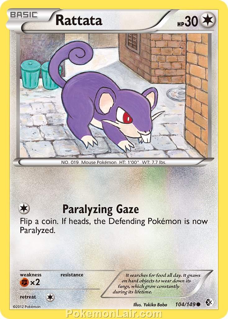 2012 Pokemon Trading Card Game Boundaries Crossed Set – 104 Rattata