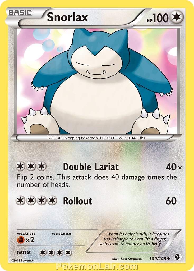 2012 Pokemon Trading Card Game Boundaries Crossed Set – 109 Snorlax