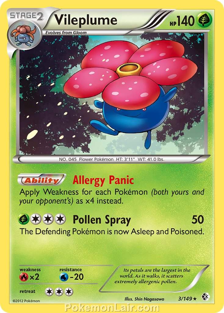 2012 Pokemon Trading Card Game Boundaries Crossed Set – 3 Vileplume