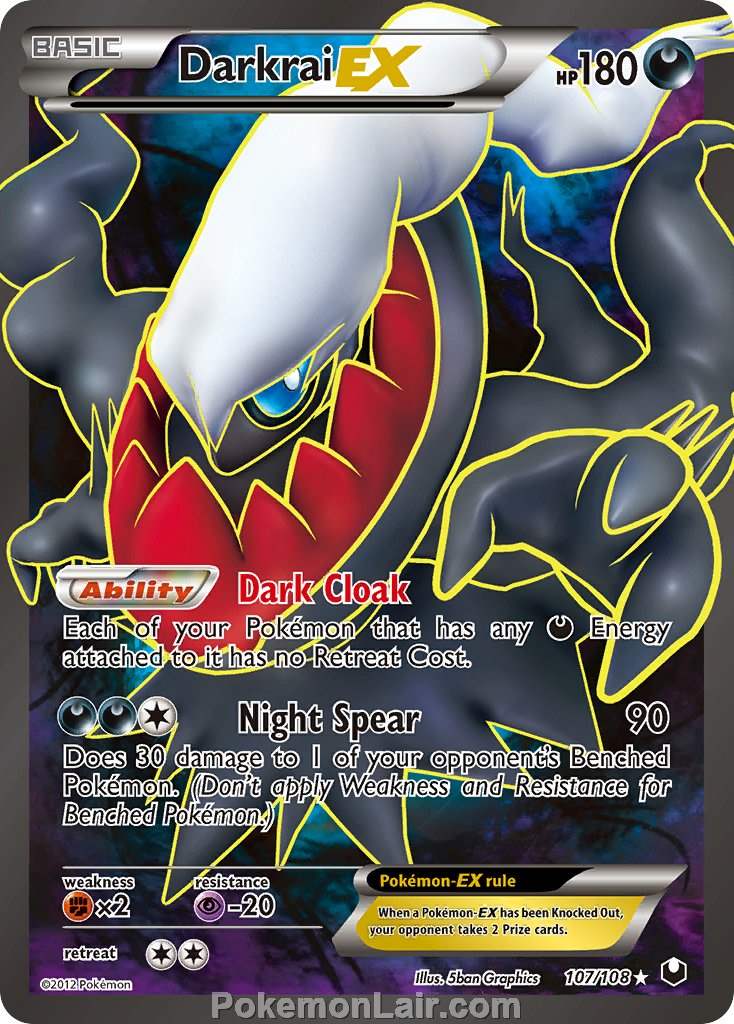 2012 Pokemon Trading Card Game Dark Explorers Price List – 107 Darkrai EX