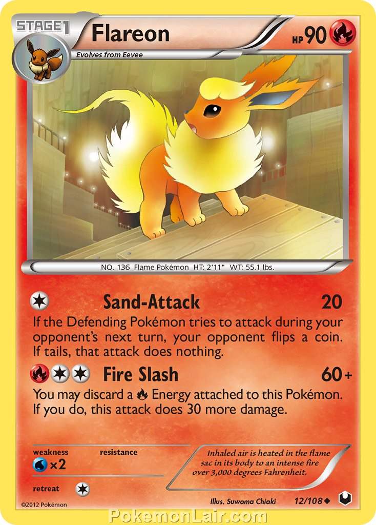 2012 Pokemon Trading Card Game Dark Explorers Price List – 12 Flareon