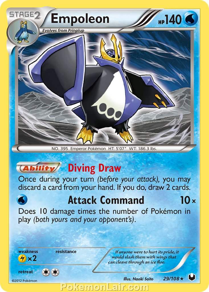 2012 Pokemon Trading Card Game Dark Explorers Price List – 29 Empoleon