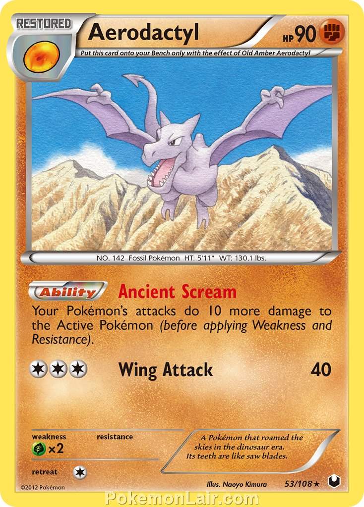 2012 Pokemon Trading Card Game Dark Explorers Price List – 53 Aerodactyl