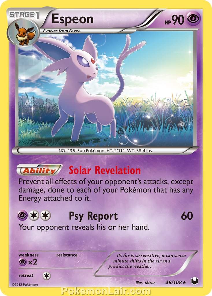 2012 Pokemon Trading Card Game Dark Explorers Set – 48 Espeon