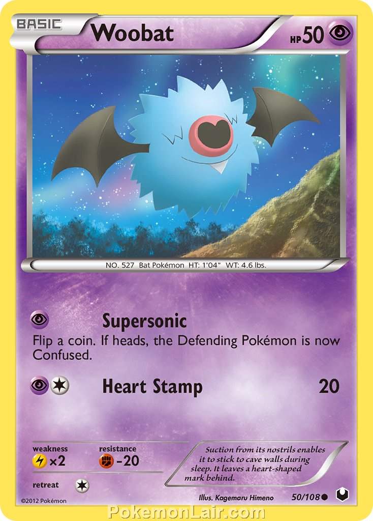 2012 Pokemon Trading Card Game Dark Explorers Set – 50 Woobat