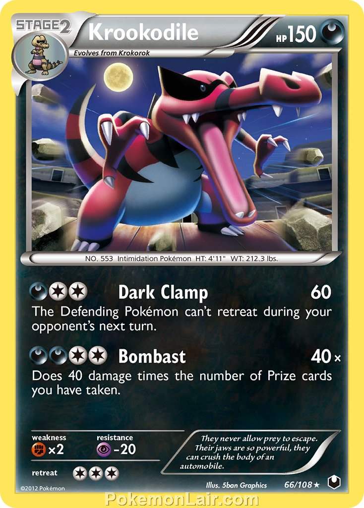 2012 Pokemon Trading Card Game Dark Explorers Set – 66 Krookodile