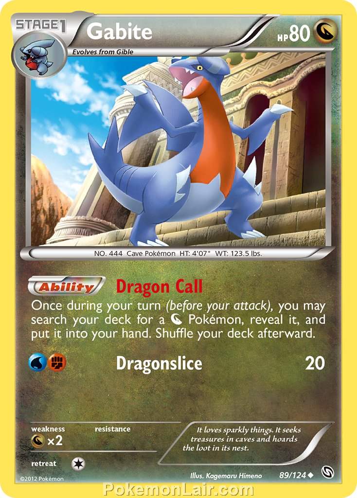 2012 Pokemon Trading Card Game Dragons Exalted Price List – 89 Gabite