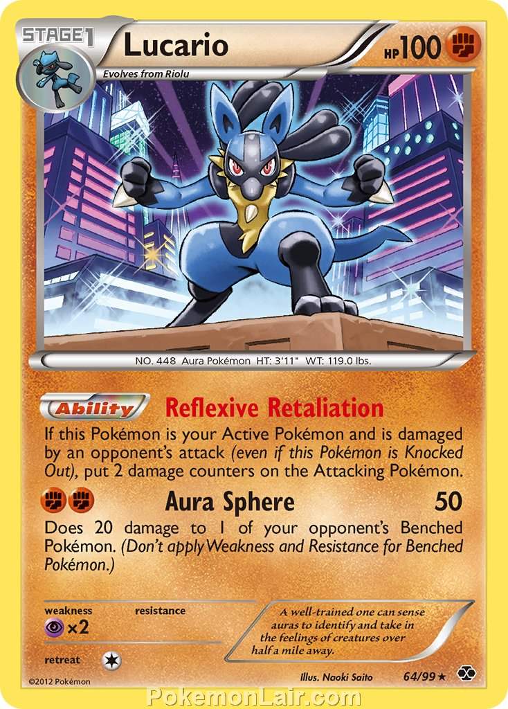 2012 Pokemon Trading Card Game Next Destinies Price List – 64 Lucario