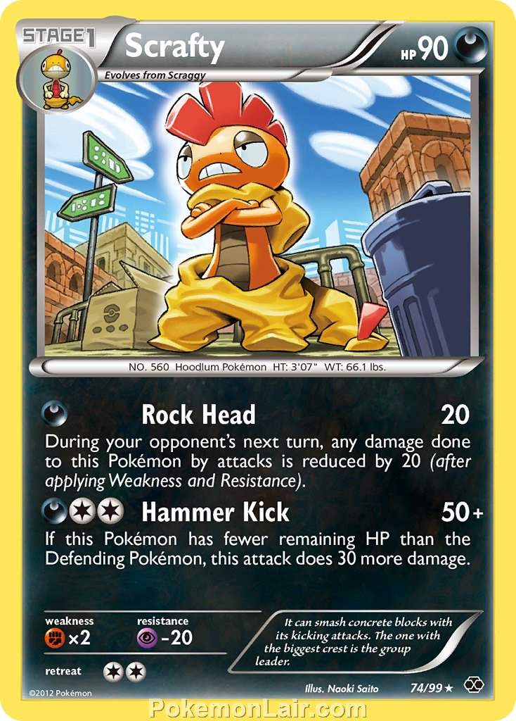 2012 Pokemon Trading Card Game Next Destinies Price List – 74 Scrafty