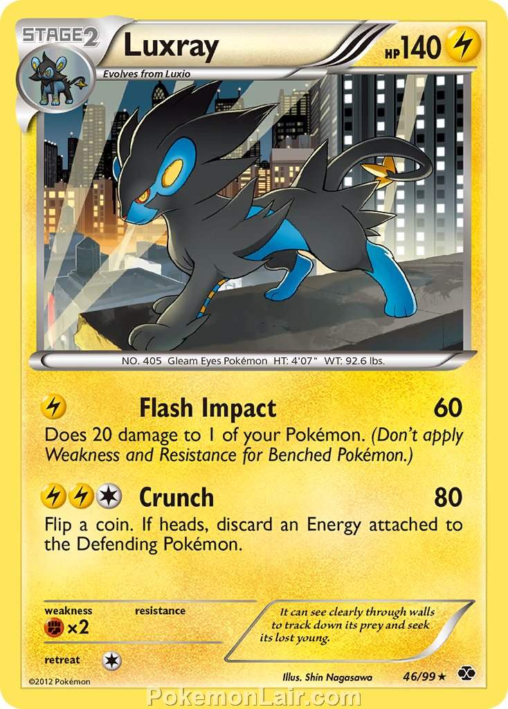 2012 Pokemon Trading Card Game Next Destinies Set – 46 Luxray