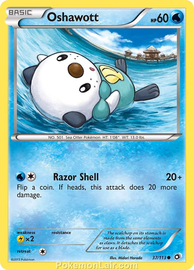 2013 Pokemon Trading Card Game Legendary Treasures Price List – 37 Oshawott