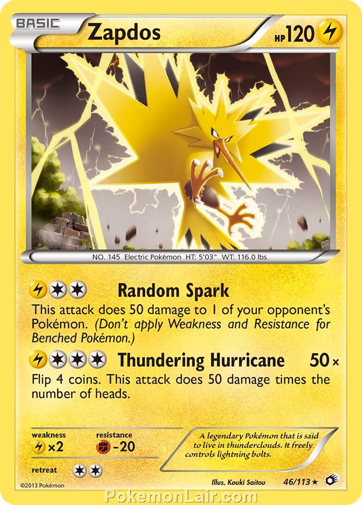 2013 Pokemon Trading Card Game Legendary Treasures Price List – 46 Zapdos