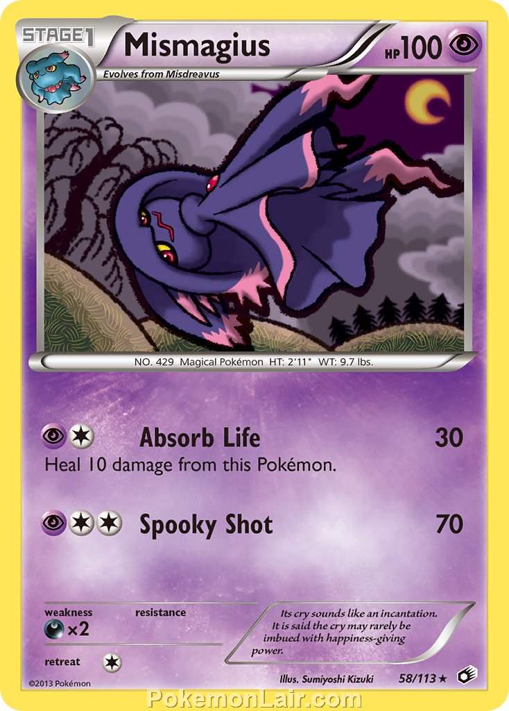 2013 Pokemon Trading Card Game Legendary Treasures Price List – 58 Mismagius