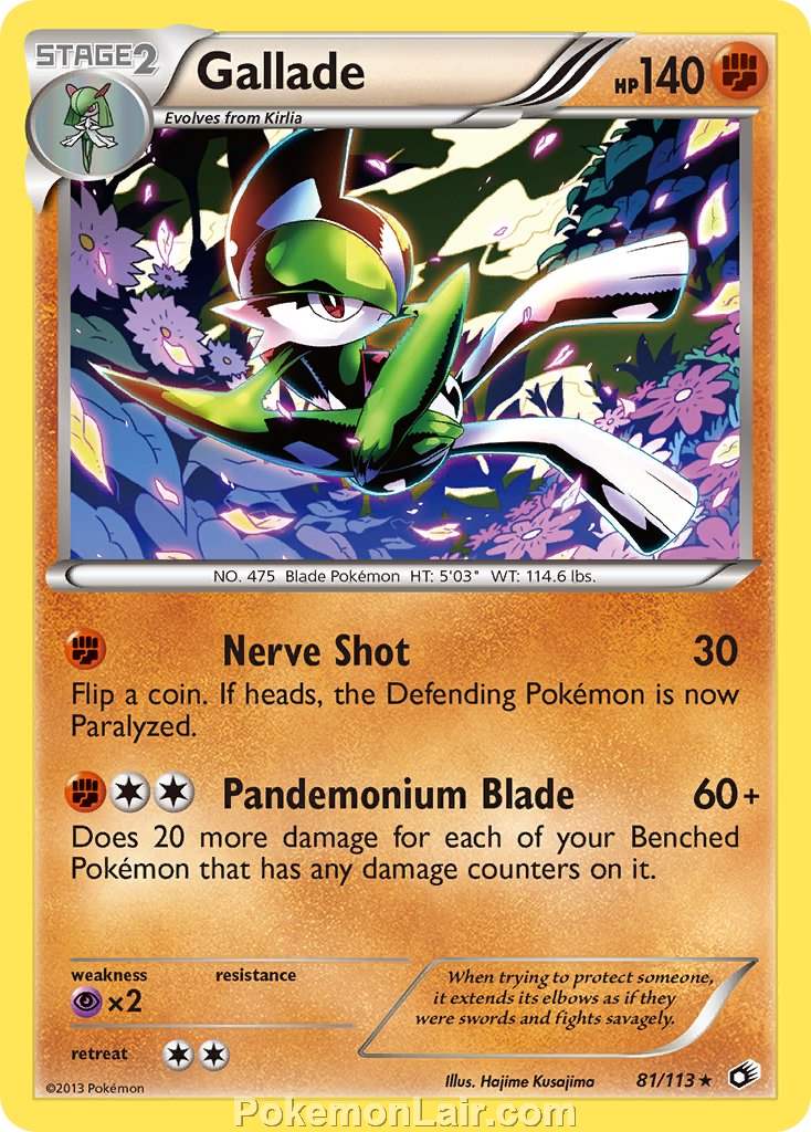 2013 Pokemon Trading Card Game Legendary Treasures Price List – 81 Gallade