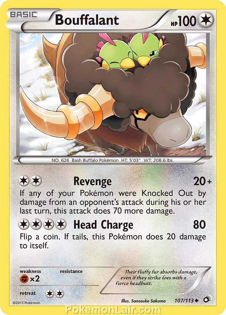 2013 Pokemon Trading Card Game Legendary Treasures Set – 107 Bouffalant