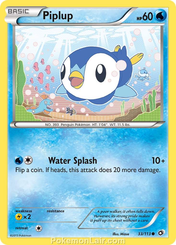 2013 Pokemon Trading Card Game Legendary Treasures Set – 33 Piplup