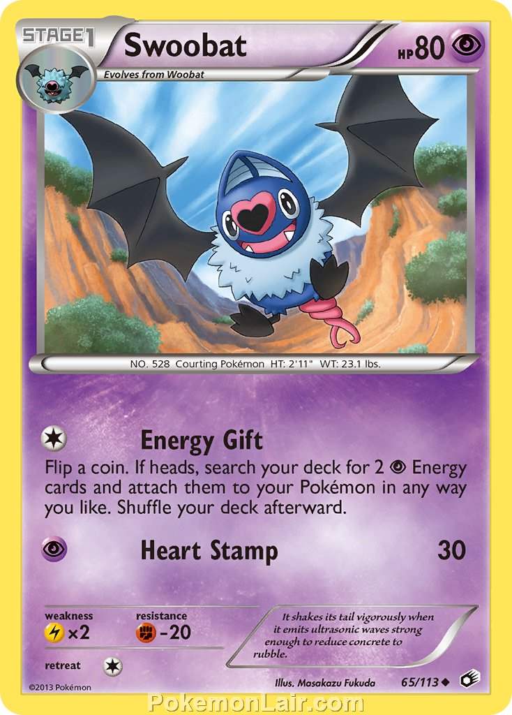 2013 Pokemon Trading Card Game Legendary Treasures Set – 65 Swoobat