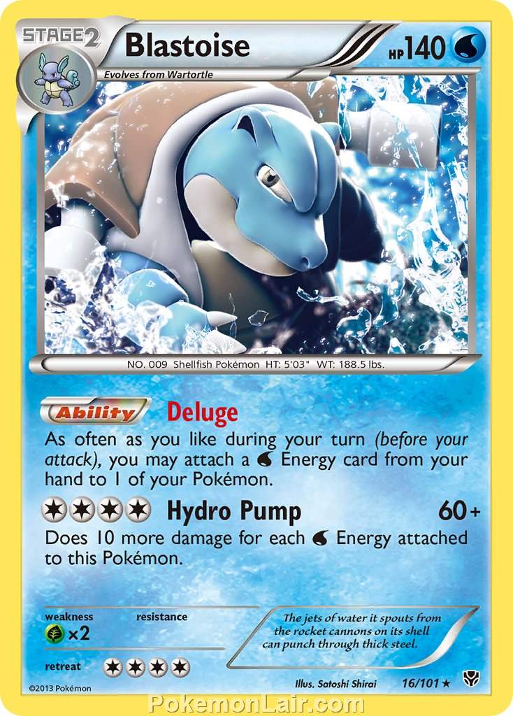 2013 Pokemon Trading Card Game Plasma Blast Price List – 16 Blastoise