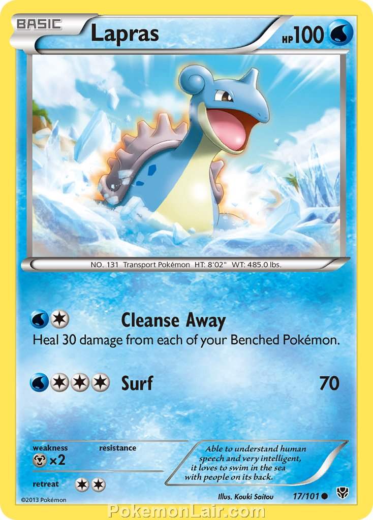 2013 Pokemon Trading Card Game Plasma Blast Price List – 17 Lapras