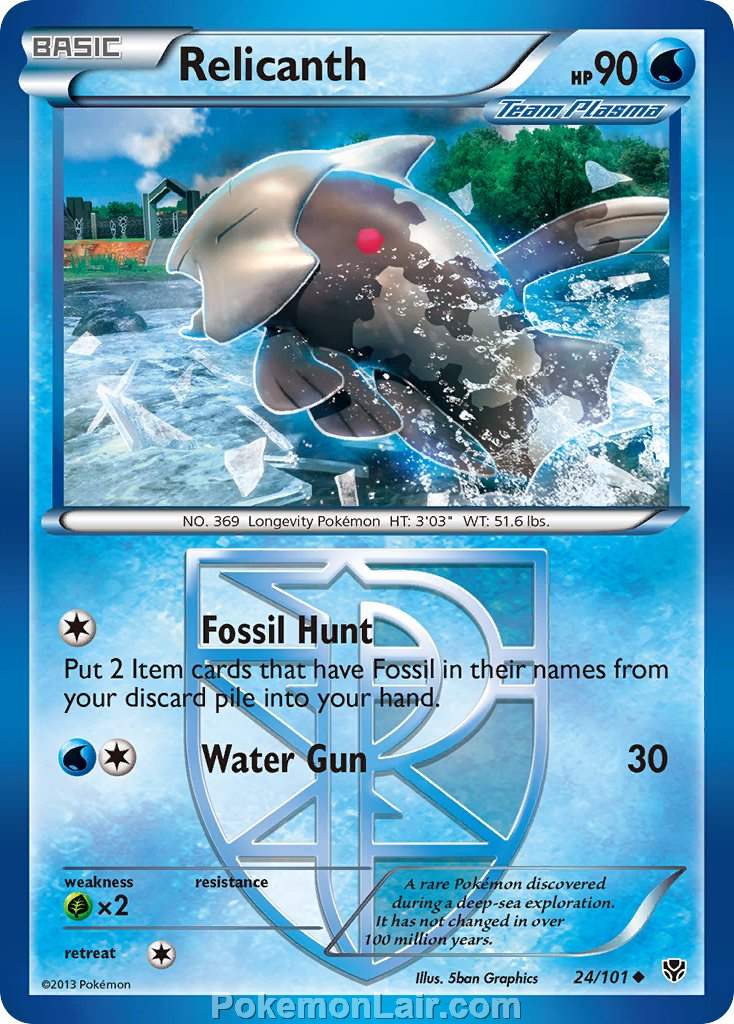 2013 Pokemon Trading Card Game Plasma Blast Price List – 24 Relicanth