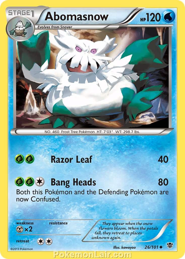 2013 Pokemon Trading Card Game Plasma Blast Price List – 26 Abomasnow