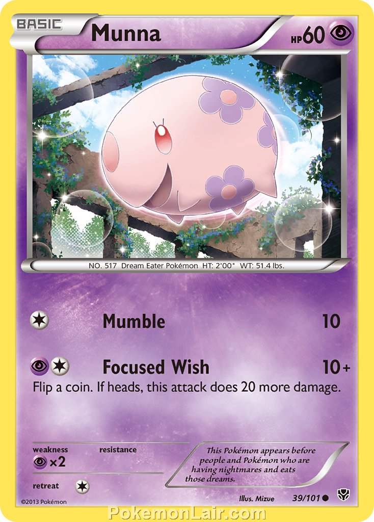 2013 Pokemon Trading Card Game Plasma Blast Price List – 39 Munna