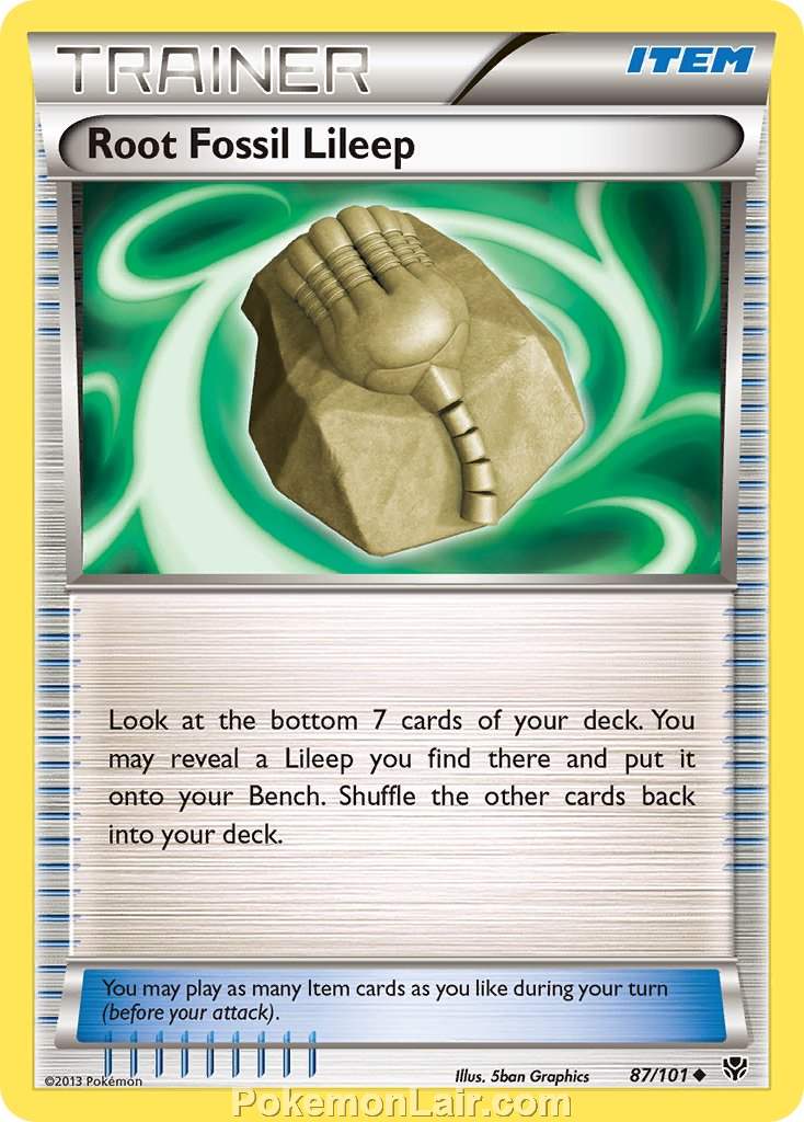 2013 Pokemon Trading Card Game Plasma Blast Price List – 87 Root Fossil Lileep