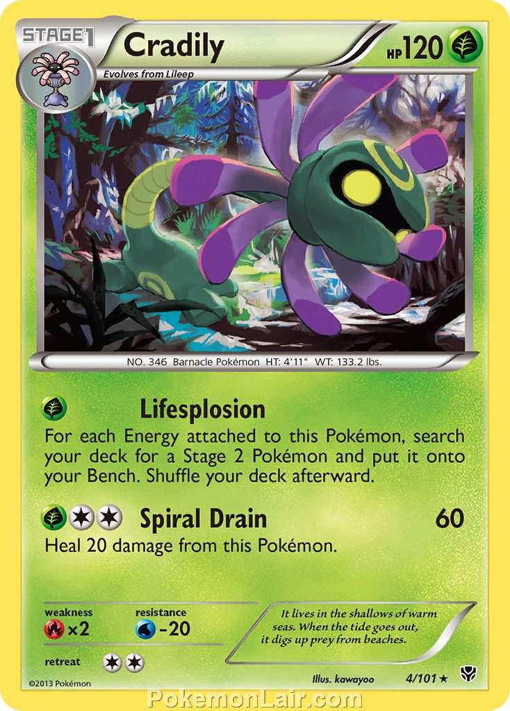 2013 Pokemon Trading Card Game Plasma Blast Set – 04 Cradily