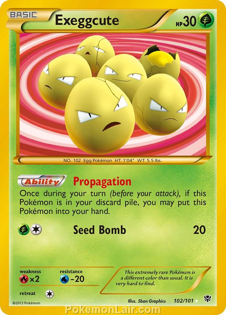 2013 Pokemon Trading Card Game Plasma Blast Set – 102 Exeggcute