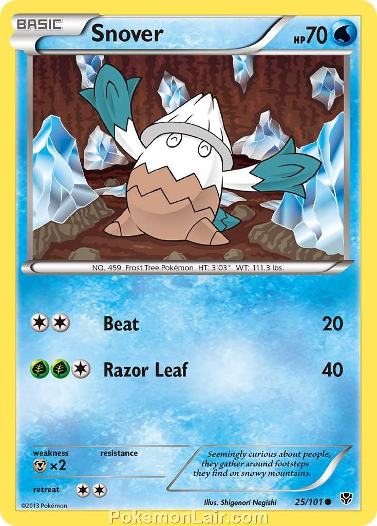 2013 Pokemon Trading Card Game Plasma Blast Set – 25 Snover