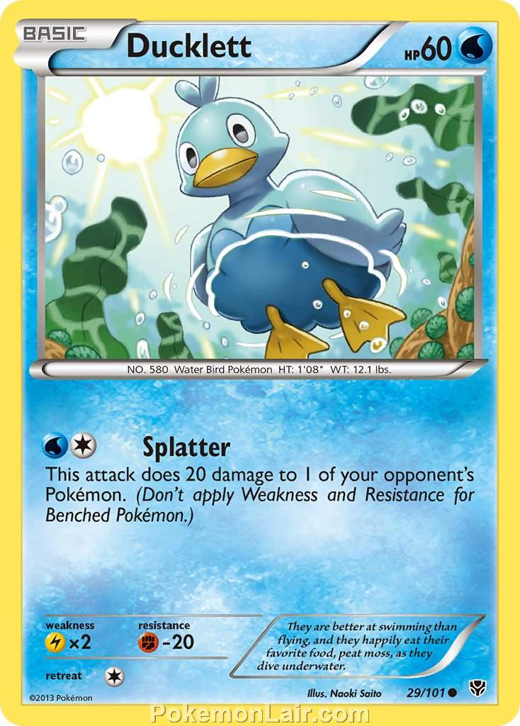 2013 Pokemon Trading Card Game Plasma Blast Set – 29 Ducklett