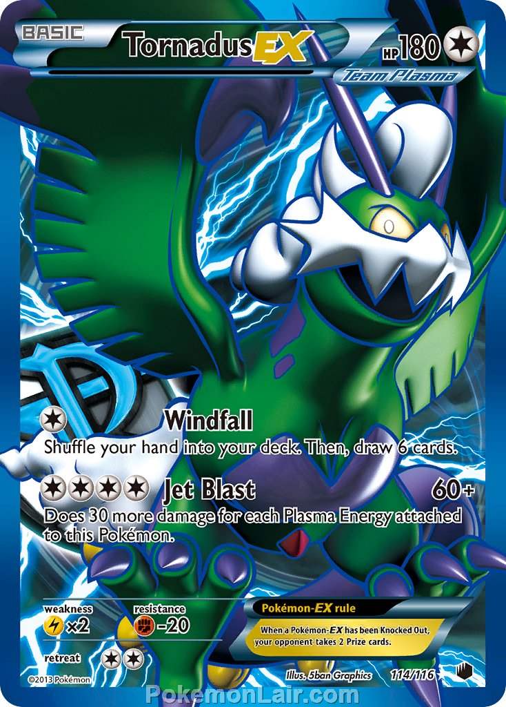 2013 Pokemon Trading Card Game Plasma Freeze Price List – 114 Tornadus EX