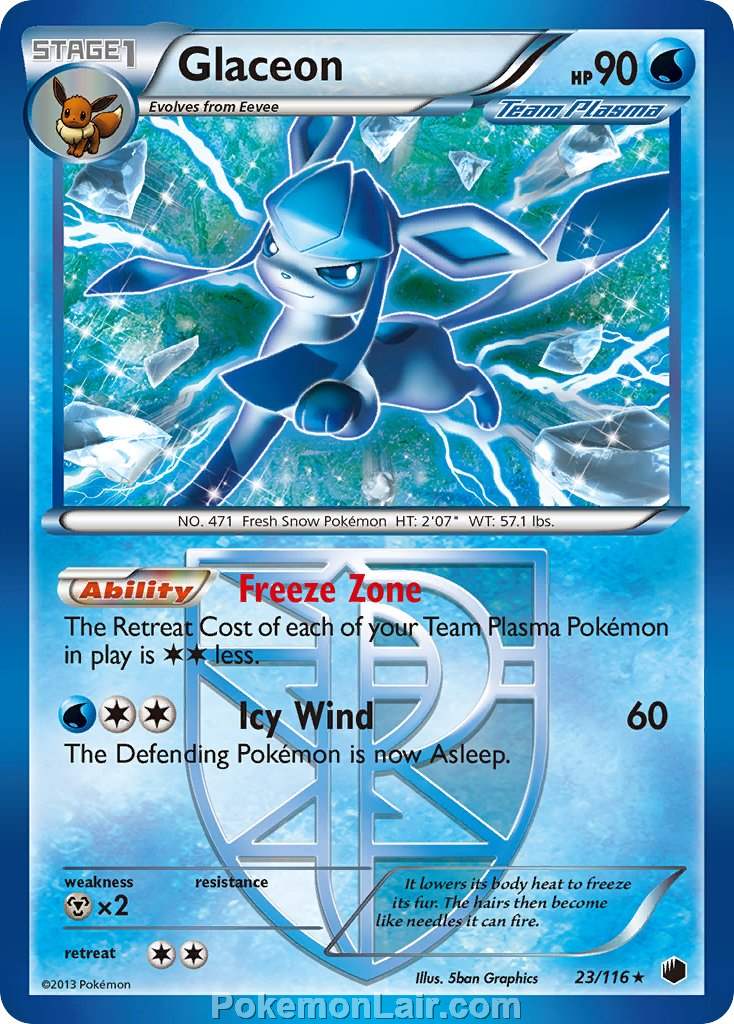 2013 Pokemon Trading Card Game Plasma Freeze Price List – 23 Glaceon