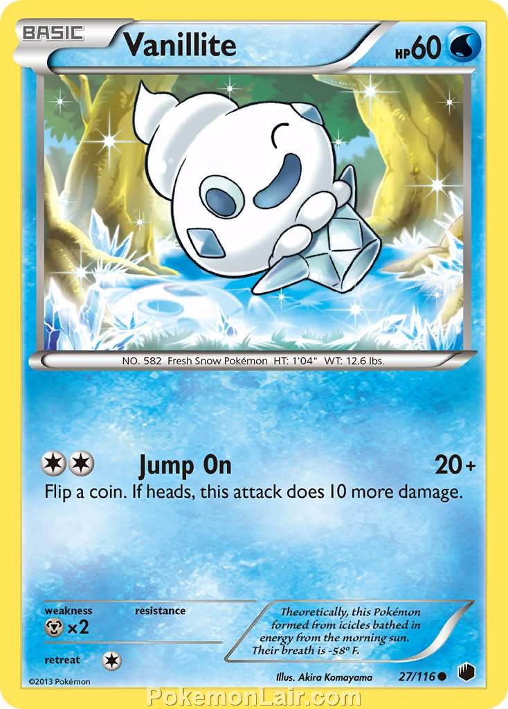 2013 Pokemon Trading Card Game Plasma Freeze Price List – 27 Vanillite