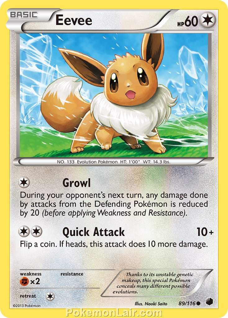 2013 Pokemon Trading Card Game Plasma Freeze Price List – 89 Eevee