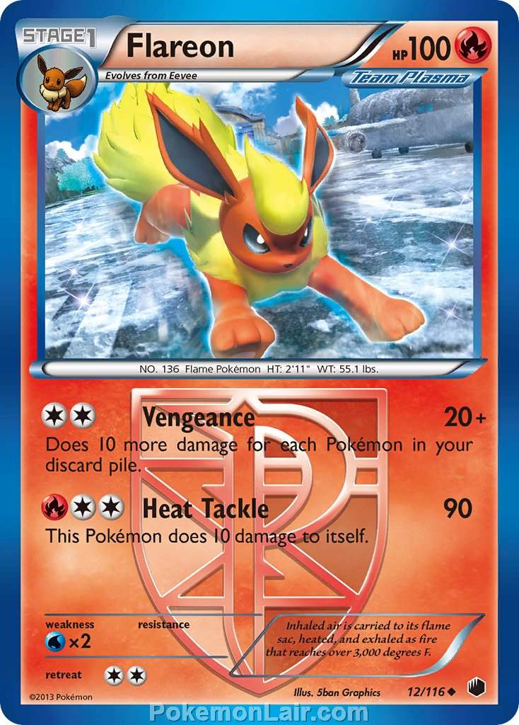 2013 Pokemon Trading Card Game Plasma Freeze Set – 12 Flareon