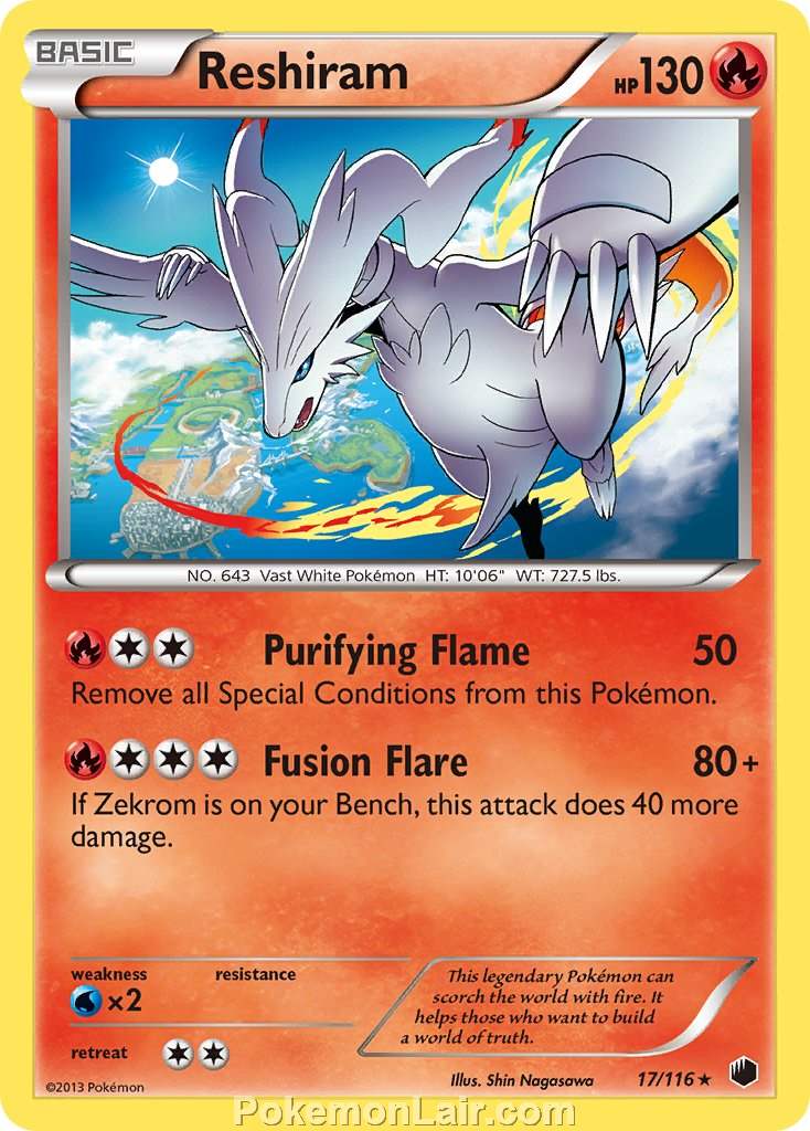 2013 Pokemon Trading Card Game Plasma Freeze Set – 17 Reshiram