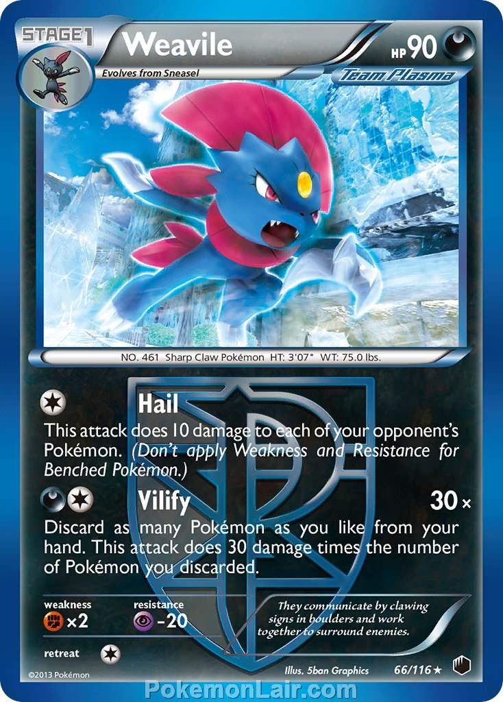 2013 Pokemon Trading Card Game Plasma Freeze Set – 66 Weavile