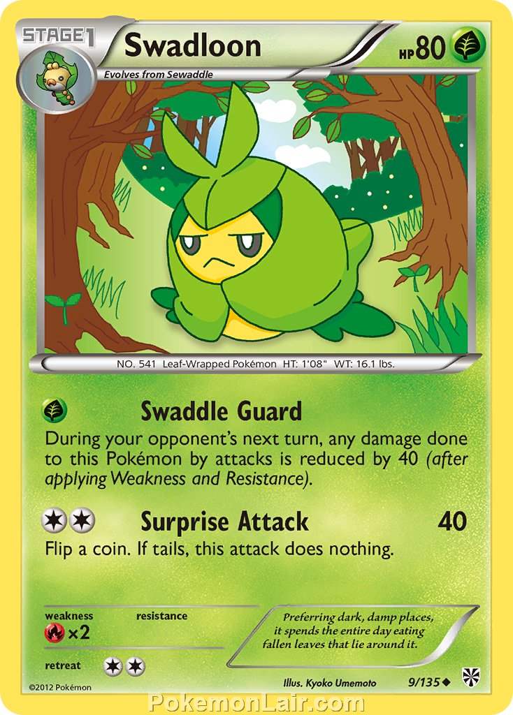 2013 Pokemon Trading Card Game Plasma Storm Price List – 09 Swadloon