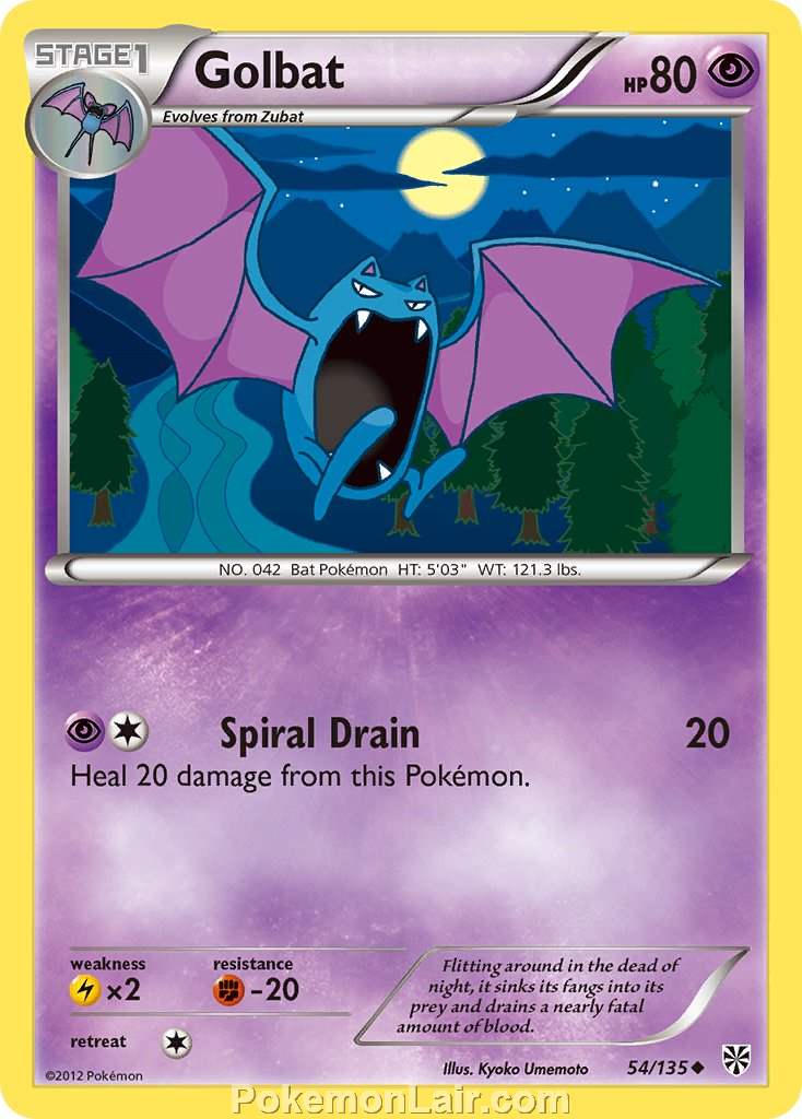 2013 Pokemon Trading Card Game Plasma Storm Price List – 54 Golbat