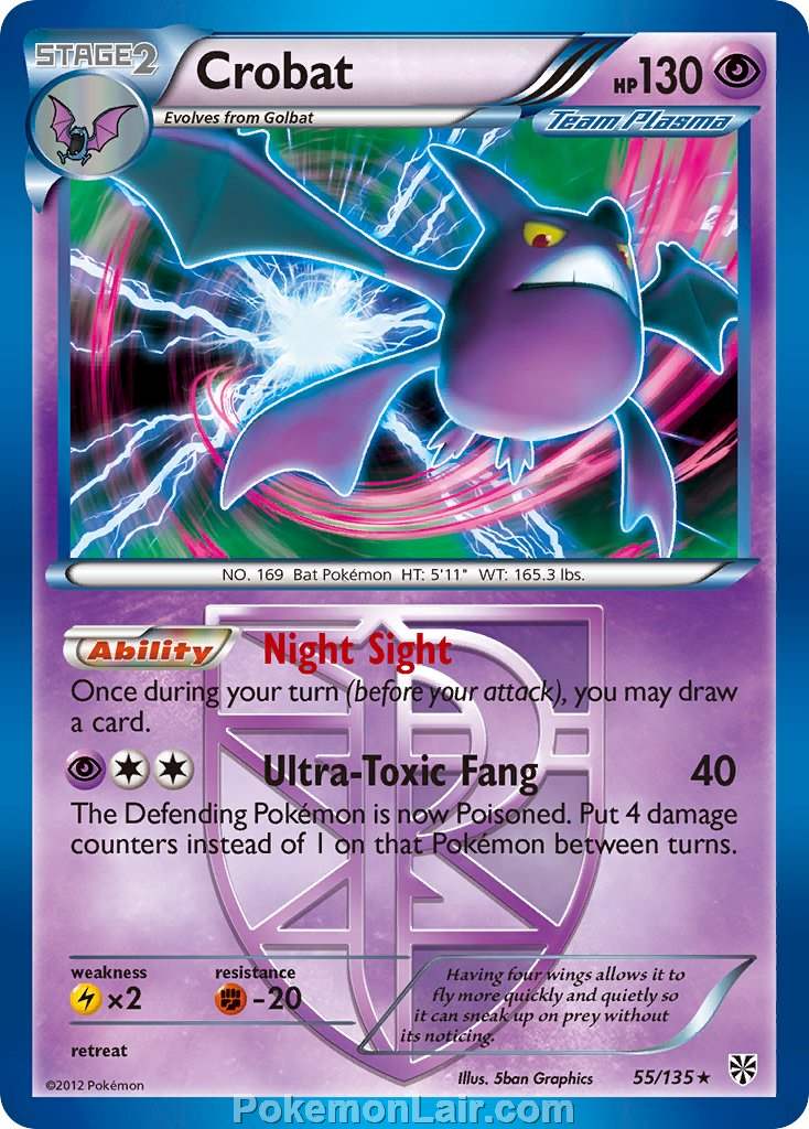 2013 Pokemon Trading Card Game Plasma Storm Price List – 55 Crobat