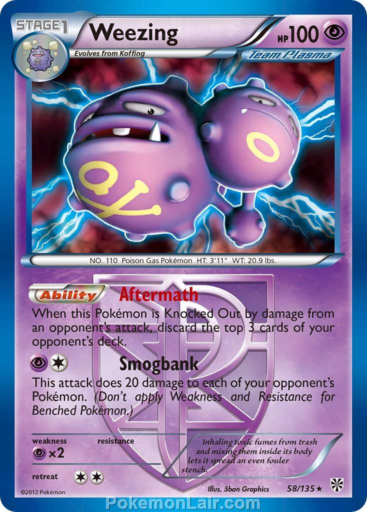 2013 Pokemon Trading Card Game Plasma Storm Price List – 58 Weezing