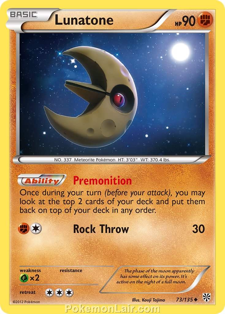 2013 Pokemon Trading Card Game Plasma Storm Price List – 73 Lunatone