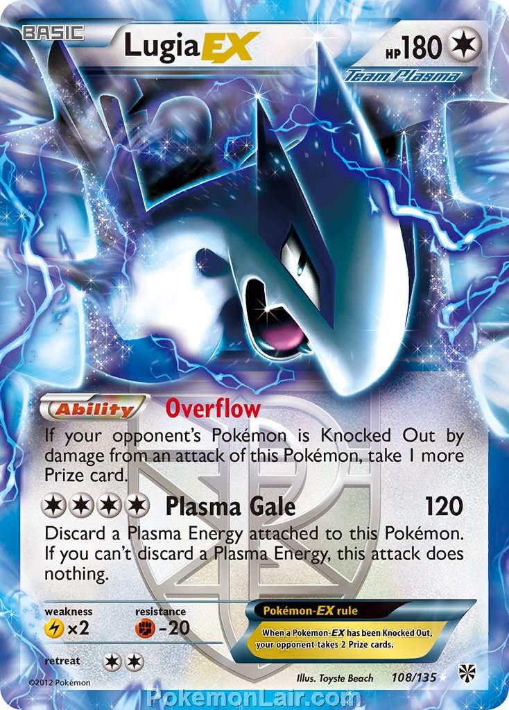 2013 Pokemon Trading Card Game Plasma Storm Set – 108 Lugia EX