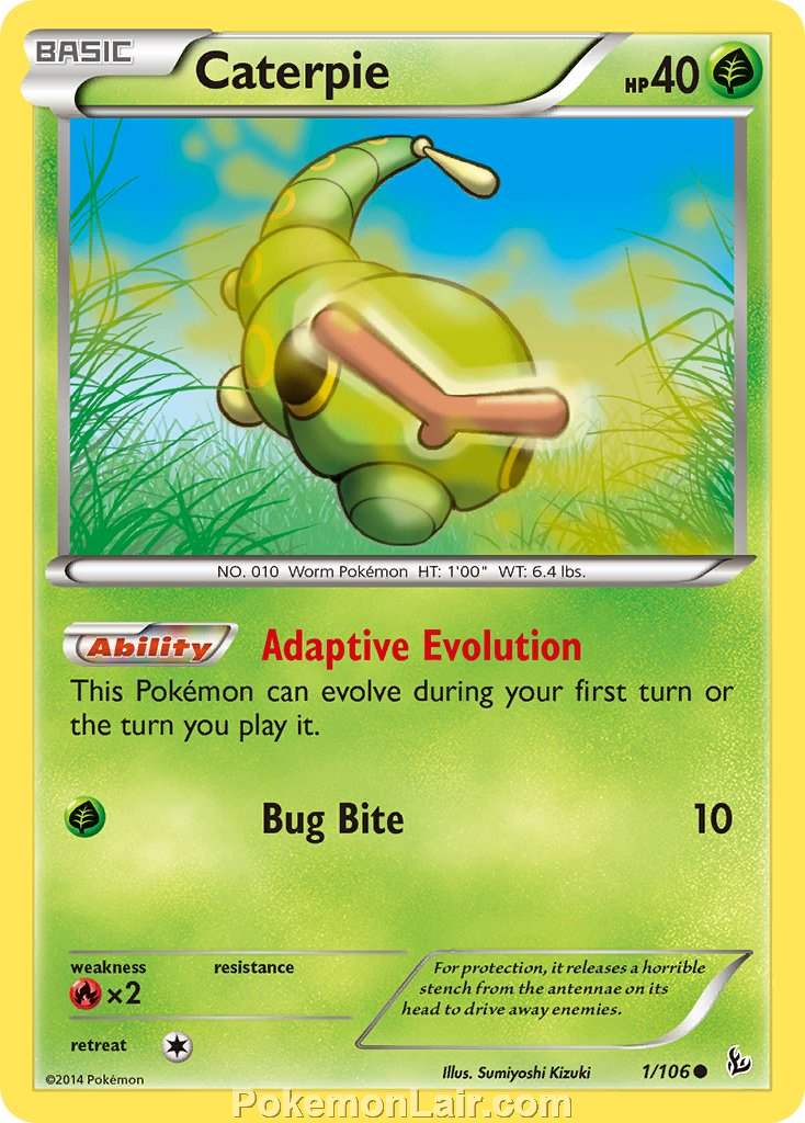 2014 Pokemon Trading Card Game Flashfire Price List – 1 Caterpie