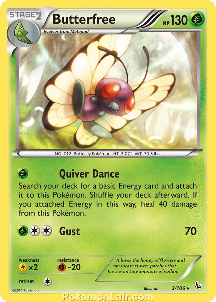 2014 Pokemon Trading Card Game Flashfire Price List – 3 Butterfree