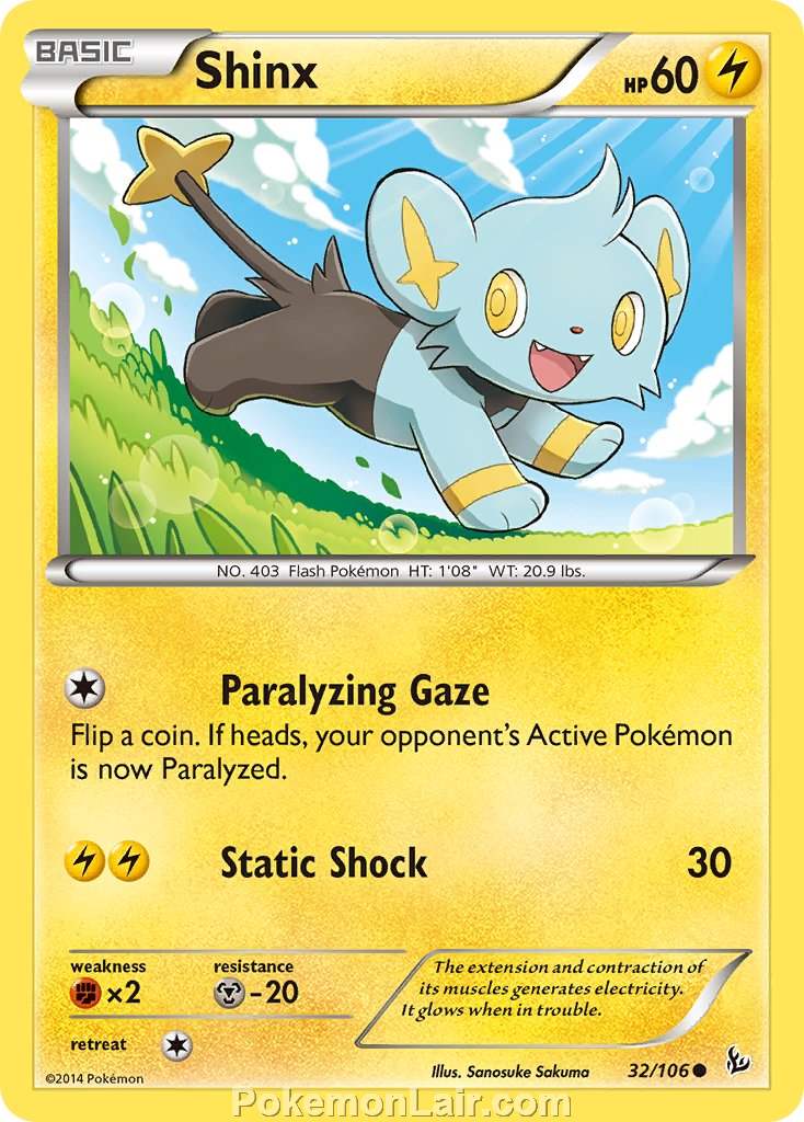 2014 Pokemon Trading Card Game Flashfire Price List – 32 Shinx