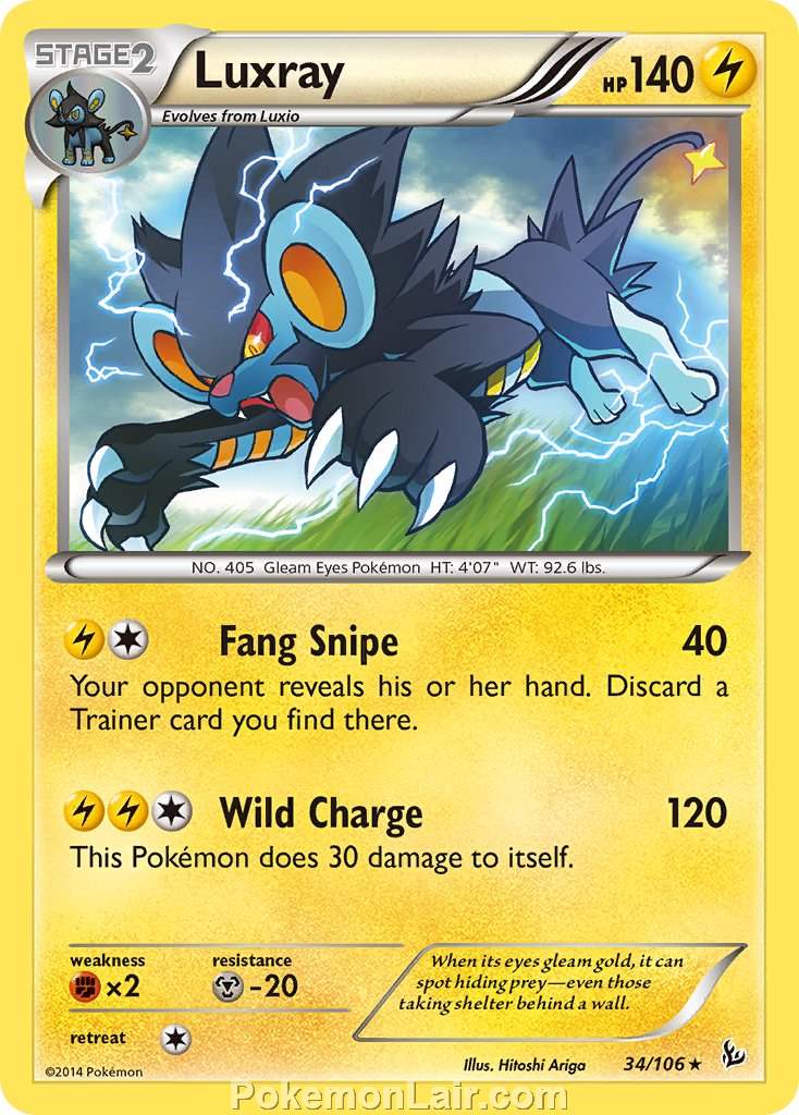 2014 Pokemon Trading Card Game Flashfire Price List – 34 Luxray