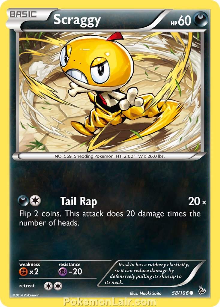 2014 Pokemon Trading Card Game Flashfire Price List – 58 Scraggy