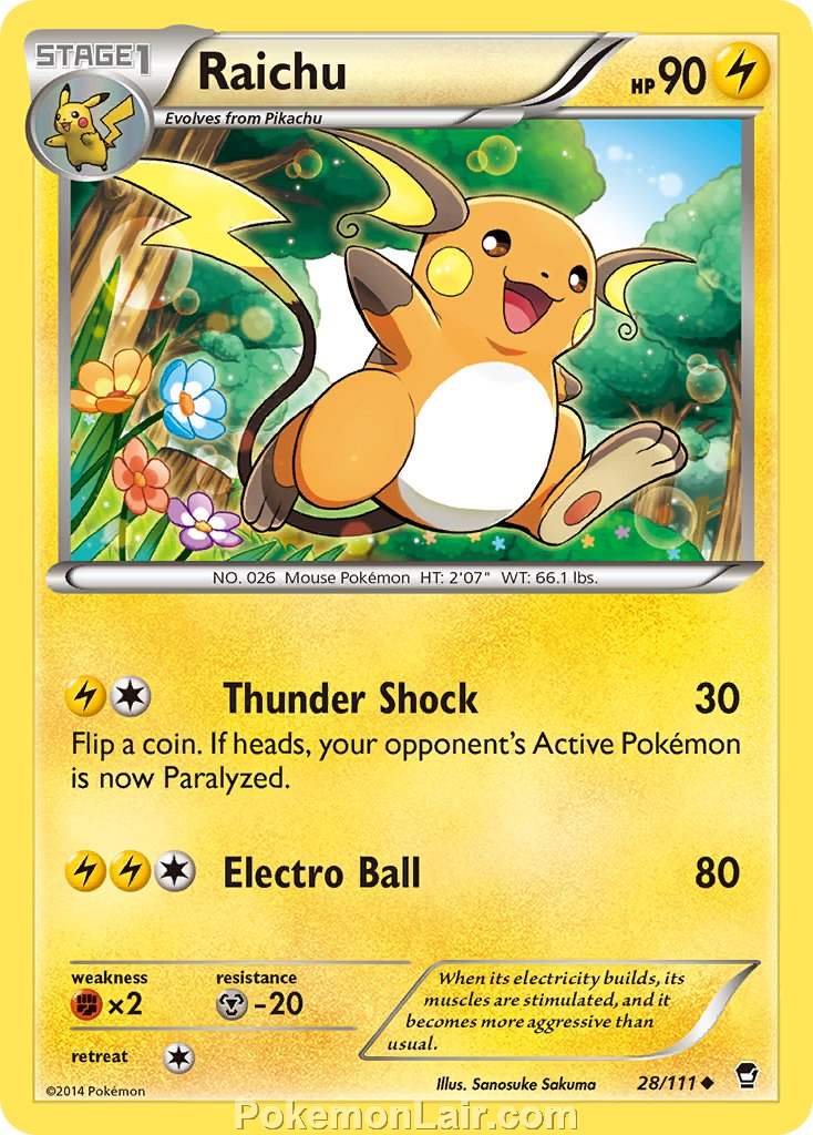 2014 Pokemon Trading Card Game Furious Fists Set – 28 Raichu